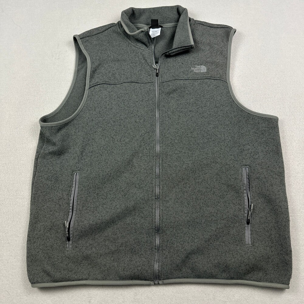 The North Face Vest Men Extra Large Grey Gordon Lyons Sweater Knit Fleece XL